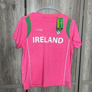 Landsowne Performance Ireland Jersey Girls Size 11-12 Years Pink Short Sleeves